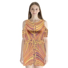 Electric Field Art X Shoulder Cutout Velvet One Piece by okhismakingart