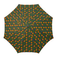 Mandarins Teal Blue Golf Umbrellas by snowwhitegirl
