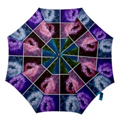 Closing Queen Annes Lace Collage (vertical) Hook Handle Umbrellas (small) by okhismakingart