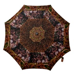 Queen Annes Lace Horizontal Slice Collage Hook Handle Umbrellas (medium) by okhismakingart