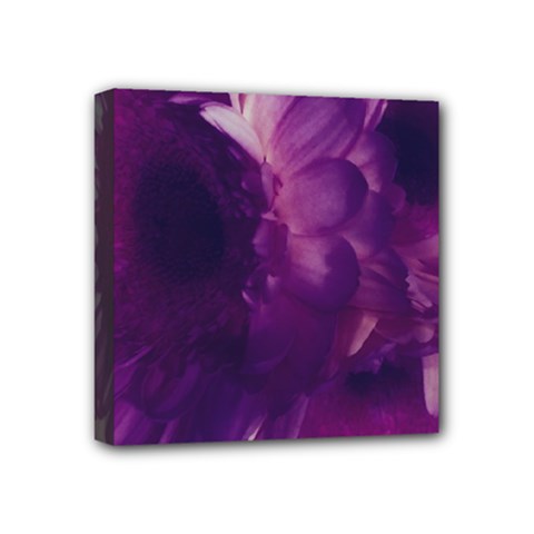 Blue Glowing Flowers Mini Canvas 4  X 4  (stretched) by okhismakingart