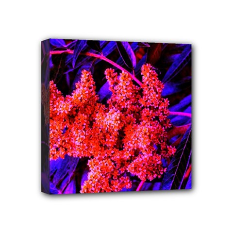 Green And Gold Sideways Sumac Mini Canvas 4  X 4  (stretched) by okhismakingart