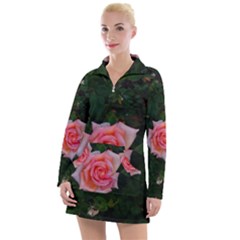 Pink Angular Rose Women s Hoodie Dress by okhismakingart