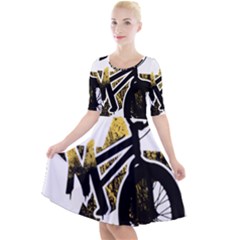 Bmx Quarter Sleeve A-line Dress by Melcu
