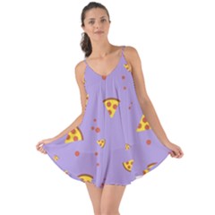 Pizza Pattern Violet Pepperoni Cheese Funny Slices Love The Sun Cover Up by genx
