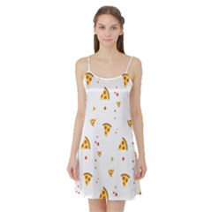 Pizza Pattern Pepperoni Cheese Funny Slices Satin Night Slip by genx