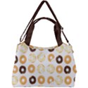 Donuts Pattern With Bites bright pastel blue and brown Cropped Sweatshirt Double Compartment Shoulder Bag View2