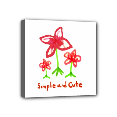 Flowers And Cute Phrase Pencil Drawing Mini Canvas 4  X 4  (stretched) by dflcprintsclothing