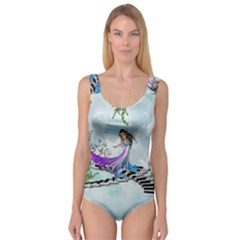 Cute Fairy Dancing On A Piano Princess Tank Leotard  by FantasyWorld7
