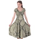 Snakeskin Pattern Lt Brown Cap Sleeve Wrap Front Dress View1