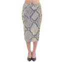 Snakeskin Pattern Lt Brown Velvet Midi Pencil Skirt View1