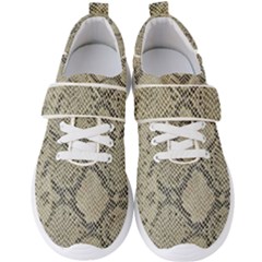 Snakeskin Pattern Lt Brown Men s Velcro Strap Shoes by retrotoomoderndesigns