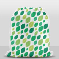 Leaves Green Modern Pattern Naive Retro Leaf Organic Drawstring Bag (small) by genx