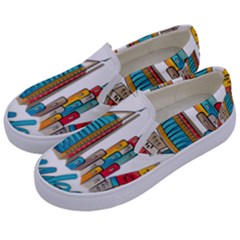 Burj Khalifa Skyline Clip Art Drawing Comic World Kids  Canvas Slip Ons by Sudhe