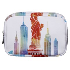 New York City Poster Watercolor Painting Illustrat Make Up Pouch (small) by Sudhe