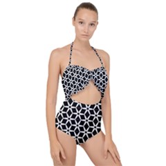 No Interruptions - Geometric Design Scallop Top Cut Out Swimsuit by WensdaiAmbrose