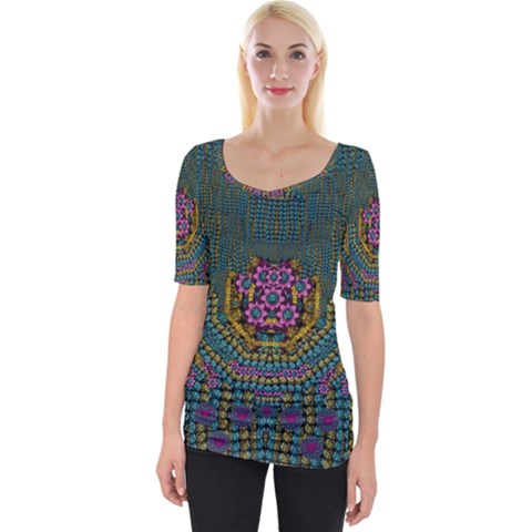The  Only Way To Freedom And Dignity Ornate Wide Neckline Tee by pepitasart