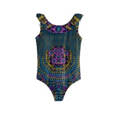 The  Only Way To Freedom And Dignity Ornate Kids  Frill Swimsuit by pepitasart