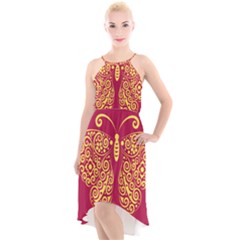 Butterfly Insect Bug Decoration High-low Halter Chiffon Dress  by HermanTelo