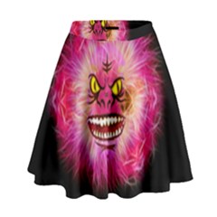 Monster Pink Eyes Aggressive Fangs High Waist Skirt by HermanTelo