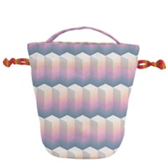 Seamless Pattern Background Block Drawstring Bucket Bag by HermanTelo