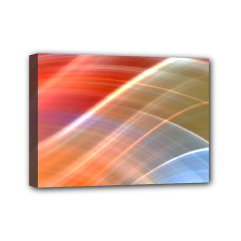 Wave Background Pattern Abstract Mini Canvas 7  X 5  (stretched) by HermanTelo