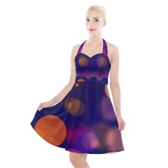 Seamless Pattern Design Tiling Halter Party Swing Dress  by HermanTelo