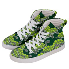 Seamless Turtle Green Men s Hi-top Skate Sneakers by HermanTelo