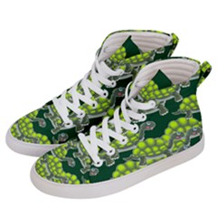 Seamless Turtle Green Women s Hi-top Skate Sneakers by HermanTelo