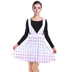 Square Pink Pattern Decoration Plunge Pinafore Dress by HermanTelo
