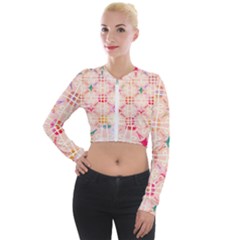 Watercolour Watercolor Paint Ink Long Sleeve Cropped Velvet Jacket by HermanTelo