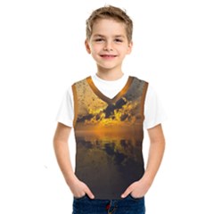 Sunset Reflection Birds Clouds Sky Kids  Sportswear by HermanTelo