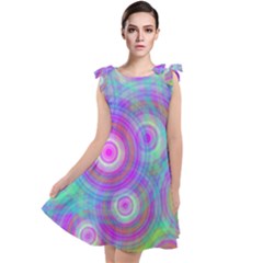 Circle Colorful Pattern Background Tie Up Tunic Dress by HermanTelo