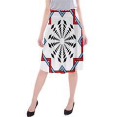 Star Illusion Mandala Midi Beach Skirt by HermanTelo