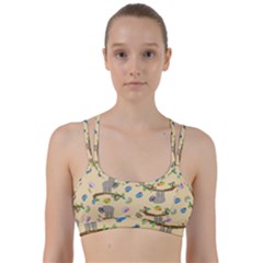 Sloth Neutral Color Cute Cartoon Line Them Up Sports Bra by HermanTelo