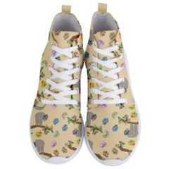 Sloth Neutral Color Cute Cartoon Men s Lightweight High Top Sneakers by HermanTelo