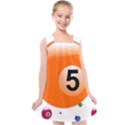 Billiard Ball Ball Game Pink Orange Kids  Cross Back Dress View1