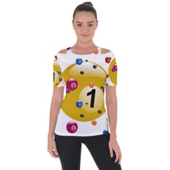 Billiard Ball Ball Game Shoulder Cut Out Short Sleeve Top by HermanTelo