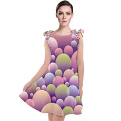 Abstract Background Circle Bubbles Tie Up Tunic Dress by HermanTelo