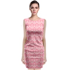 Damask Floral Design Seamless Sleeveless Velvet Midi Dress by HermanTelo