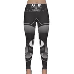Grey Eyes Kitty Cat Lightweight Velour Classic Yoga Leggings by HermanTelo