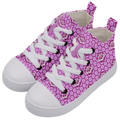 Paulownia Flowers Japanese Style Kids  Mid-top Canvas Sneakers by HermanTelo
