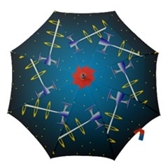Rocket Spaceship Space Galaxy Hook Handle Umbrellas (small) by HermanTelo