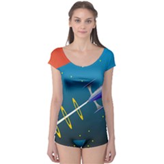 Rocket Spaceship Space Galaxy Boyleg Leotard  by HermanTelo