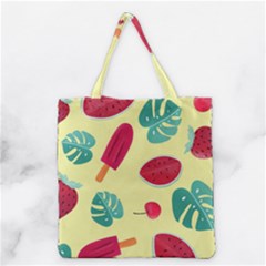 Watermelon Leaves Strawberry Grocery Tote Bag by Pakrebo