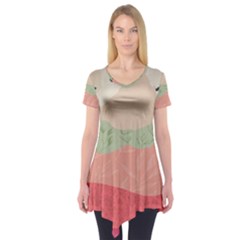 Blush Pink Landscape Short Sleeve Tunic  by charliecreates
