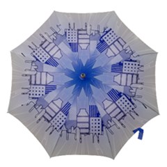 City Architecture Building Skyline Hook Handle Umbrellas (small) by Pakrebo