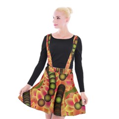 Abstract Background Digital Green Suspender Skater Skirt by HermanTelo