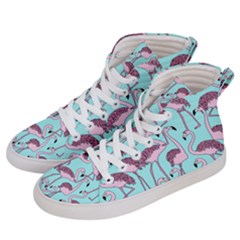 Flemish Rosa Birds Nature Fauna Flamenco Women s Hi-top Skate Sneakers by HermanTelo