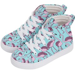 Flemish Rosa Birds Nature Fauna Flamenco Kids  Hi-top Skate Sneakers by HermanTelo